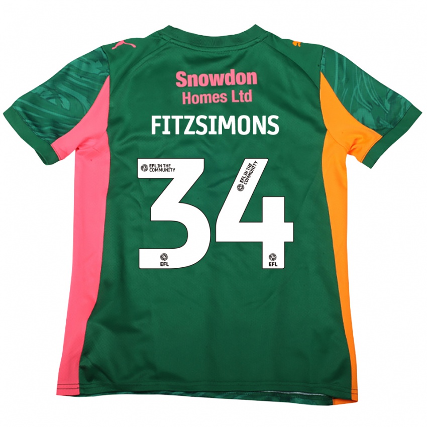 נשים רוס פיצימונס #34 ירוק ורוד כהה חולצת שוער 2025/26 חולצה קצרה