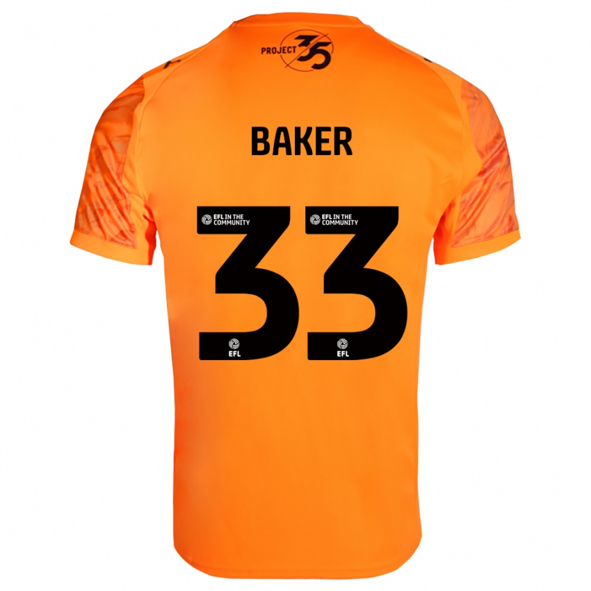 נשים זאק בייקר #33 שחור כתום חולצת שוער 2025/26 חולצה קצרה