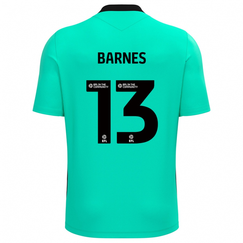 נשים Callum Barnes #13 טורקיז חולצת שוער 2025/26 חולצה קצרה