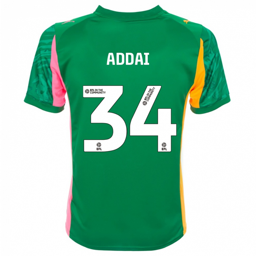 נשים קורי אדאי #34 ירוק ורוד לבן חולצת שוער 2025/26 חולצה קצרה