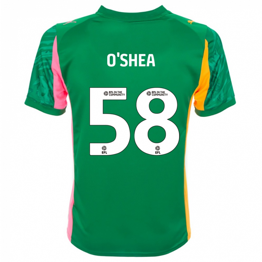 נשים Cian O'Shea #58 ירוק ורוד לבן חולצת שוער 2025/26 חולצה קצרה