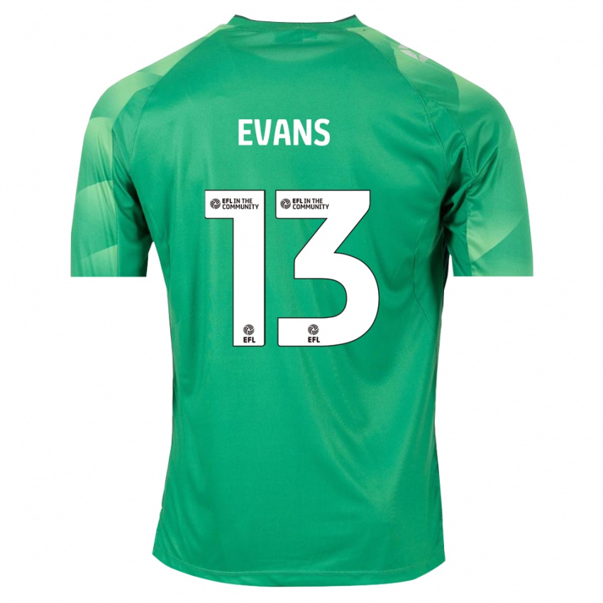 נשים Owen Evans #13 ירוק לבן חולצת שוער 2025/26 חולצה קצרה