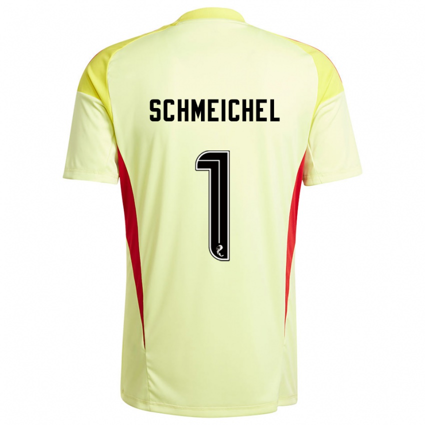 נשים קספר שמייכל #1 אדום צהוב חולצת שוער 2025/26 חולצה קצרה