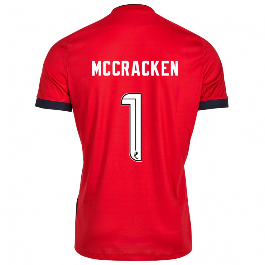 נשים ג'ון מקראקן #1 לבן אדום חולצת שוער 2025/26 חולצה קצרה