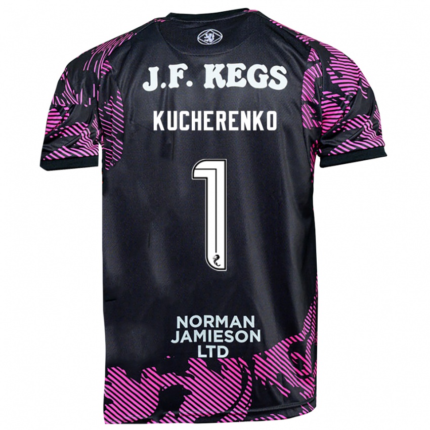 נשים Yevgeniy Kucherenko #1 שחור ורוד חולצת שוער 2025/26 חולצה קצרה