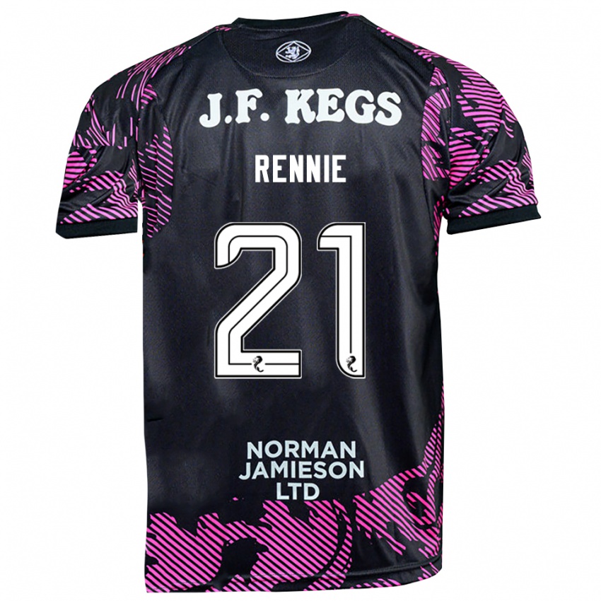 נשים Beth Rennie #21 שחור ורוד חולצת שוער 2025/26 חולצה קצרה