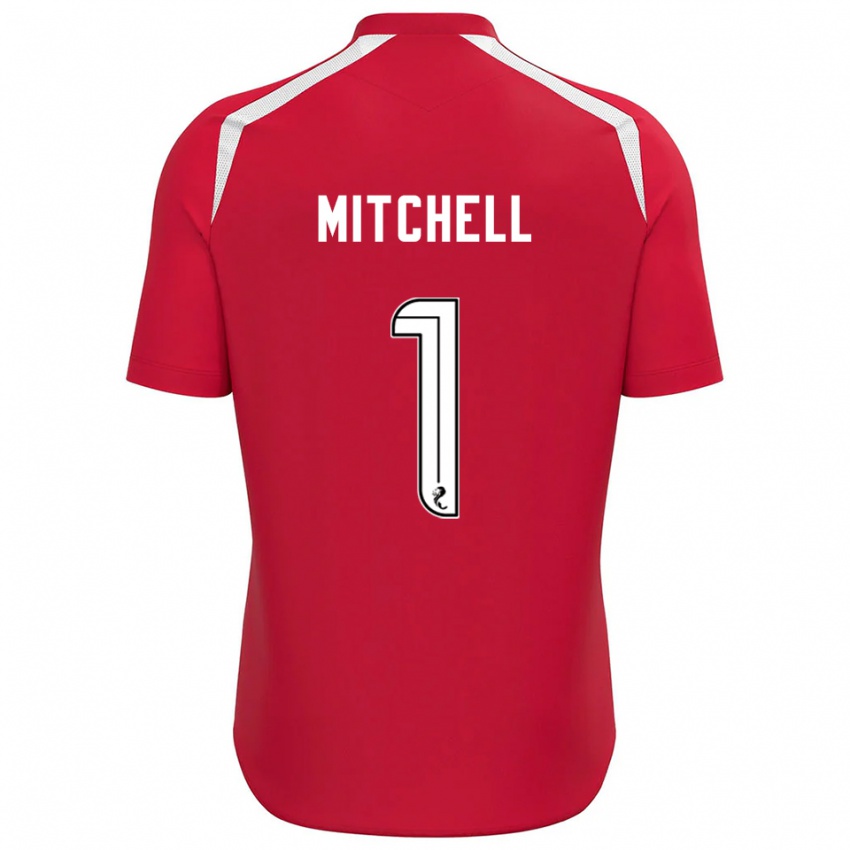 נשים Ellie Mitchell #1 לבן אדום חולצת שוער 2025/26 חולצה קצרה