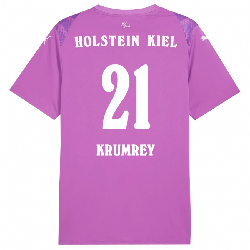 נשים יונאס קרומרי #21 סגול לבן חולצת שוער 2025/26 חולצה קצרה