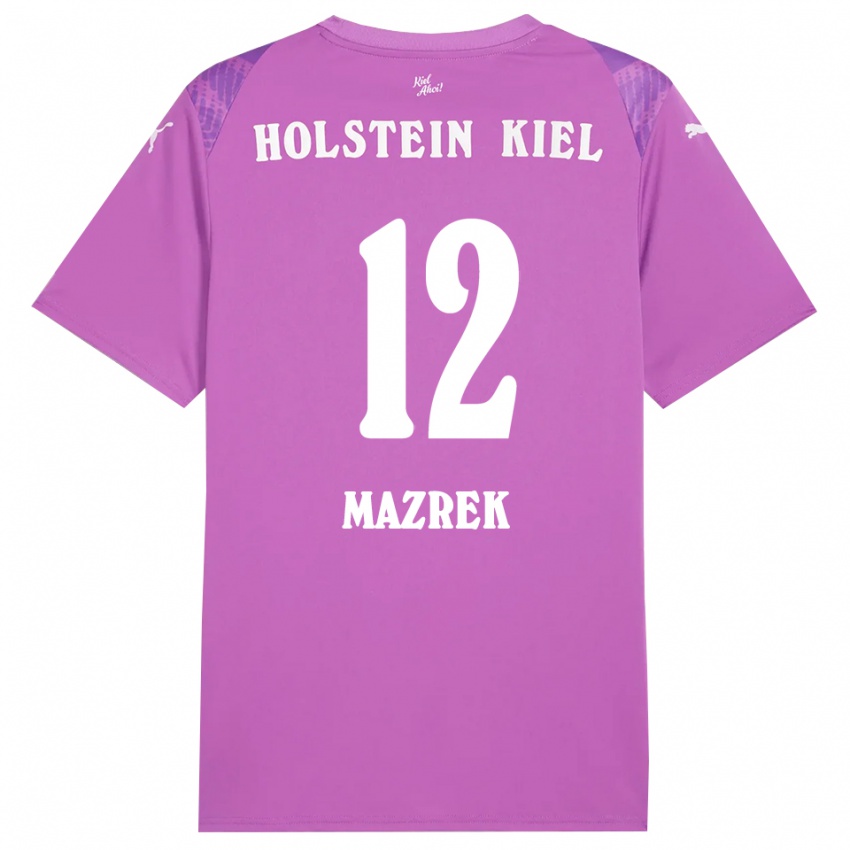 נשים אניס מאזרק #12 סגול לבן חולצת שוער 2025/26 חולצה קצרה