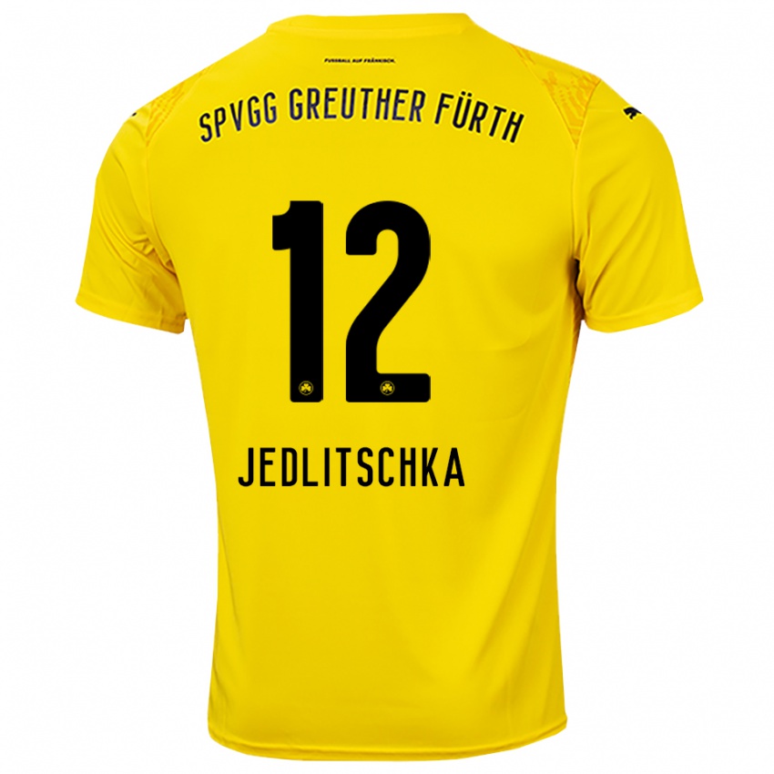 נשים מוריץ ז׳דליצ'קה #12 צהוב שחור חולצת שוער 2025/26 חולצה קצרה