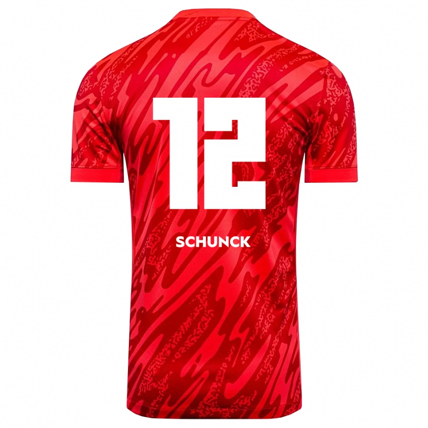 נשים יאן שונק #12 אדום לבן חולצת שוער 2025/26 חולצה קצרה