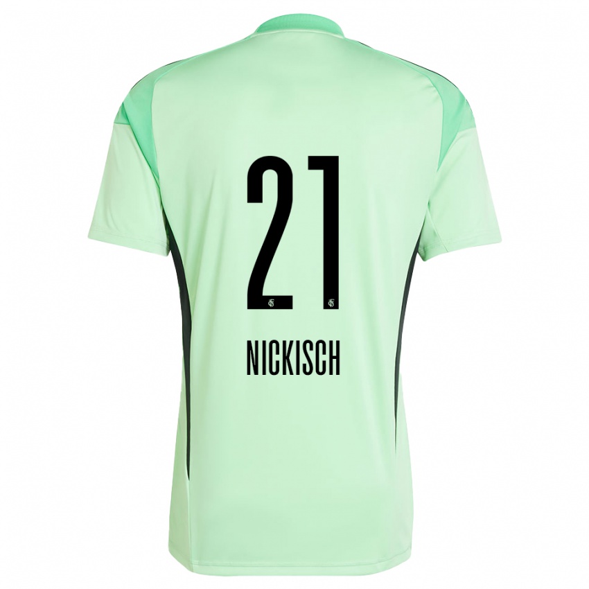 נשים יונס ניקיש #21 ירוק בהיר שחור חולצת שוער 2025/26 חולצה קצרה