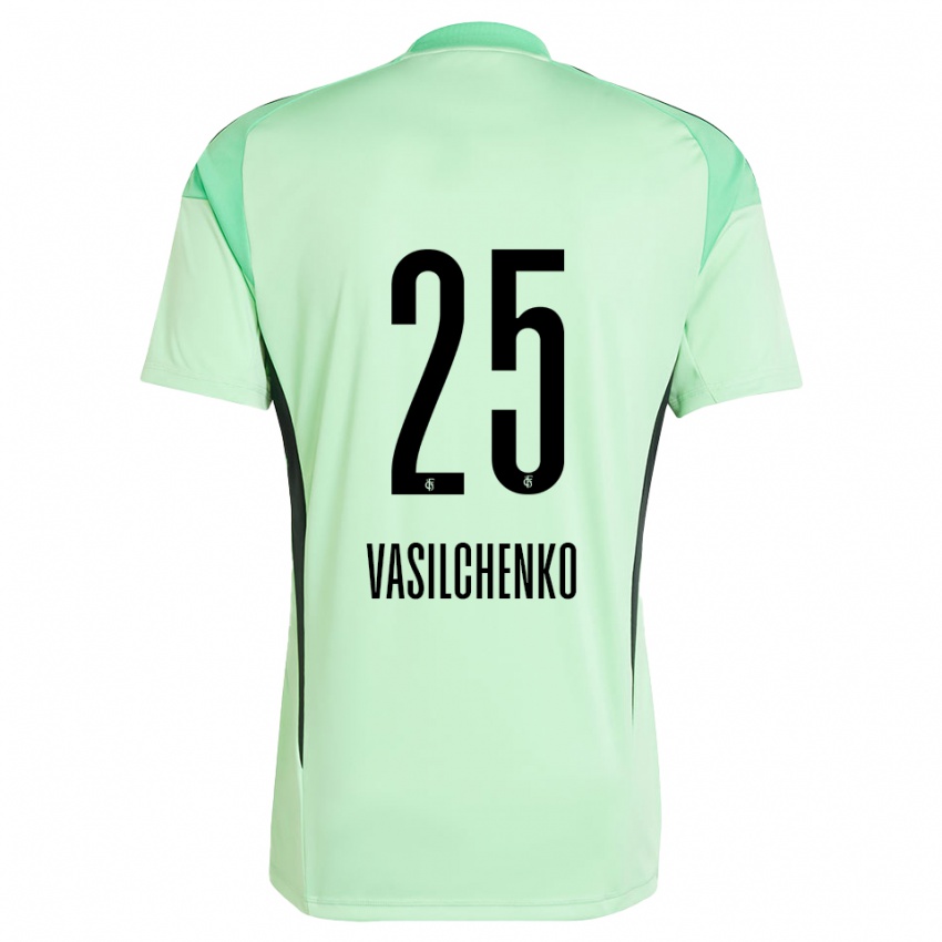 נשים Leonard Vasilchenko #25 ירוק בהיר שחור חולצת שוער 2025/26 חולצה קצרה