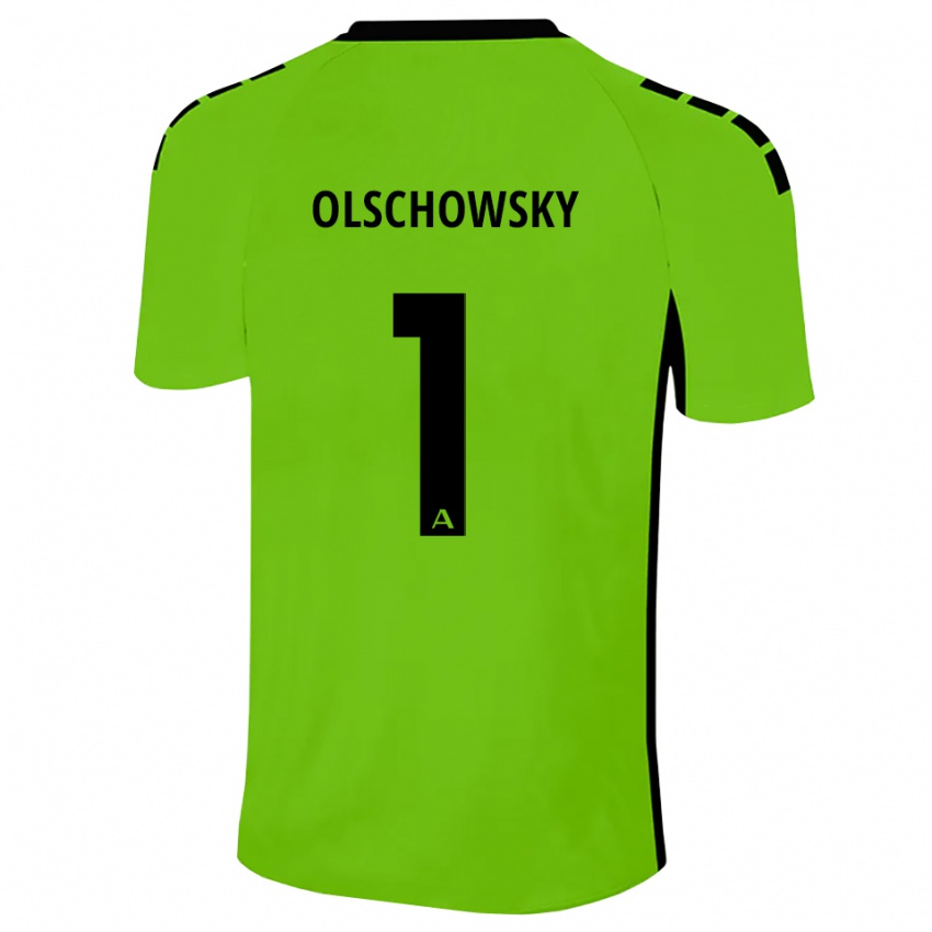 נשים Jan Jakob Olschowsky #1 ירוק דשא שחור חולצת שוער 2025/26 חולצה קצרה