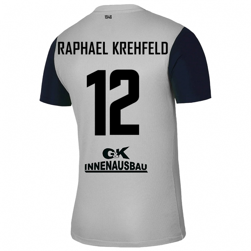 נשים Luca Raphael Krehfeld #12 אפור שחור חולצת שוער 2025/26 חולצה קצרה