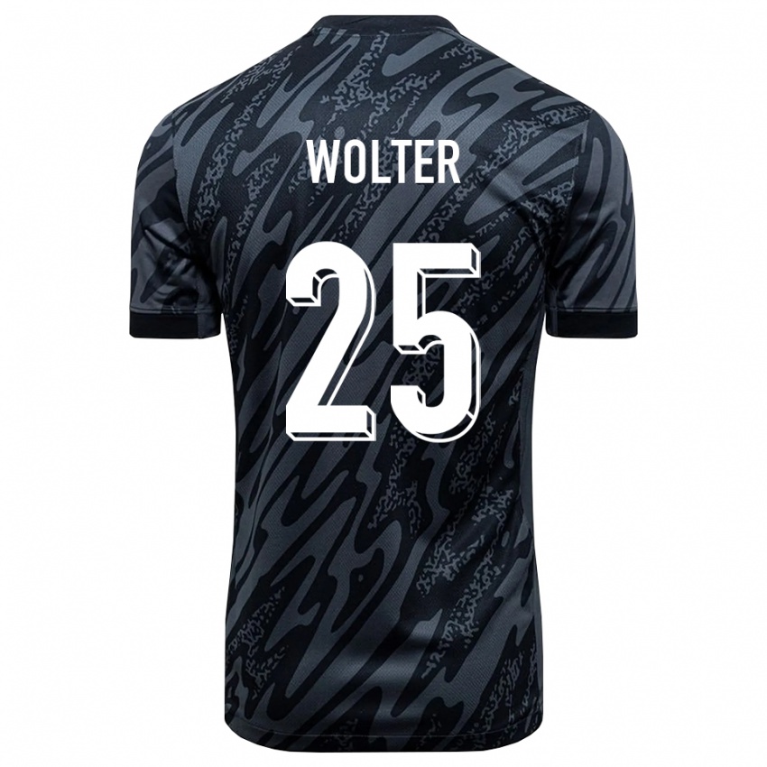 נשים Fynn Wolter #25 שחור אפור חולצת שוער 2025/26 חולצה קצרה