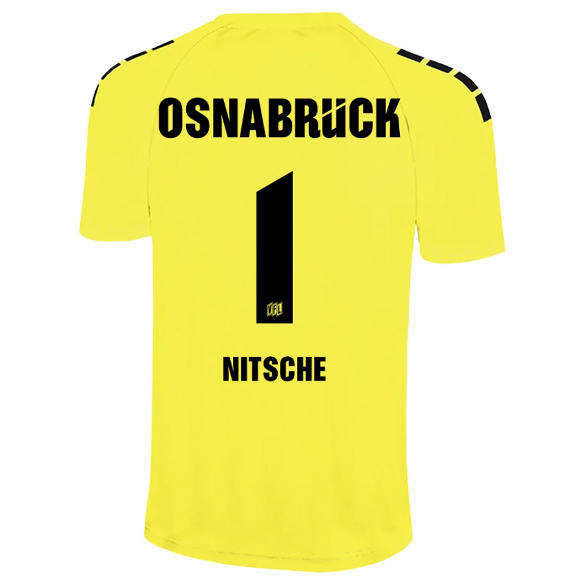 נשים Till Nitsche #1 צהוב שחור חולצת שוער 2025/26 חולצה קצרה