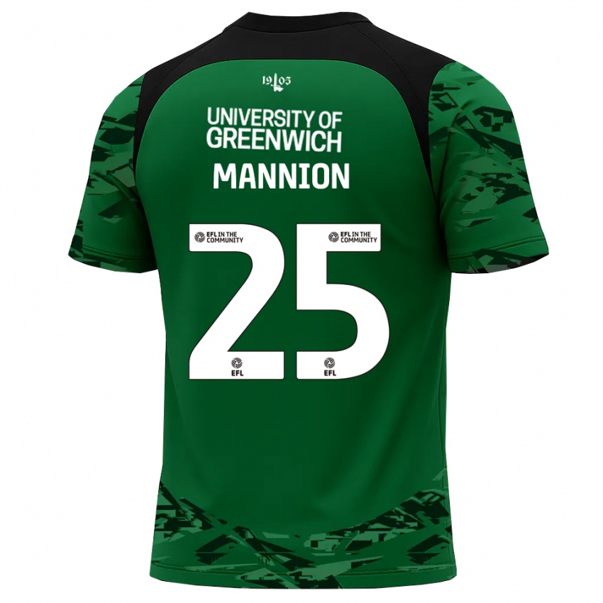 נשים Will Mannion #25 ירוק שחור חולצת שוער 2025/26 חולצה קצרה