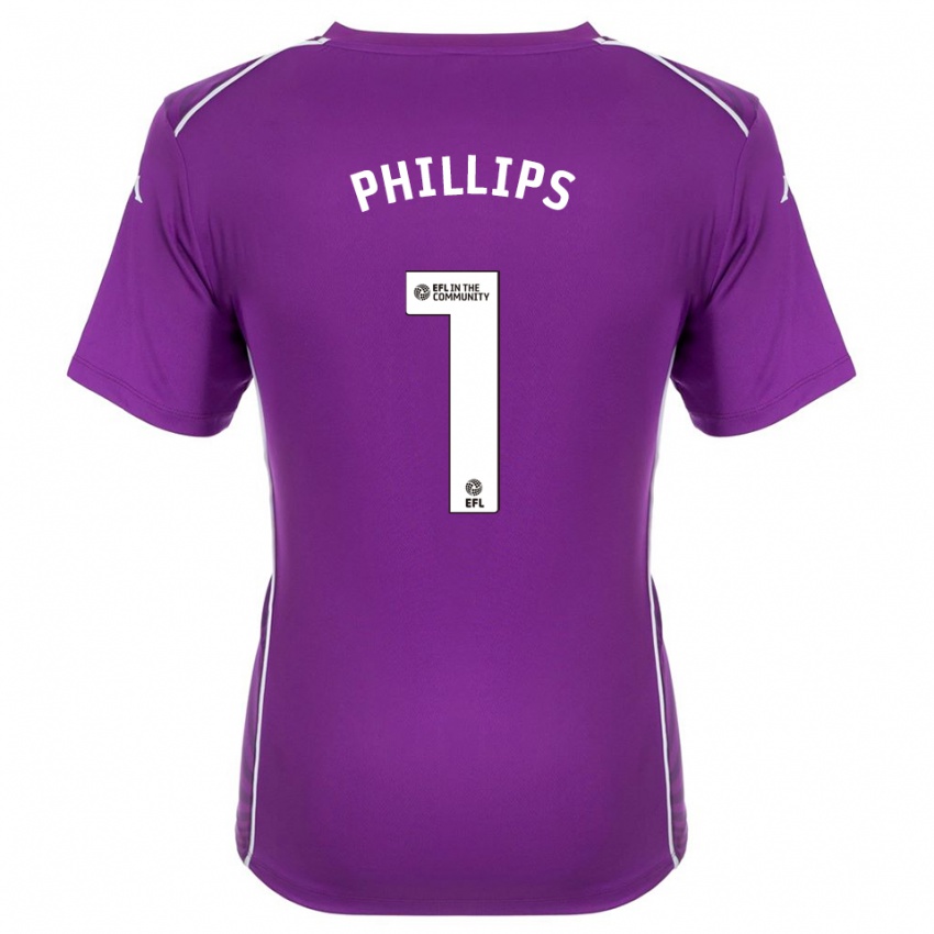 נשים דילון פיליפס #1 סגול לבן חולצת שוער 2025/26 חולצה קצרה