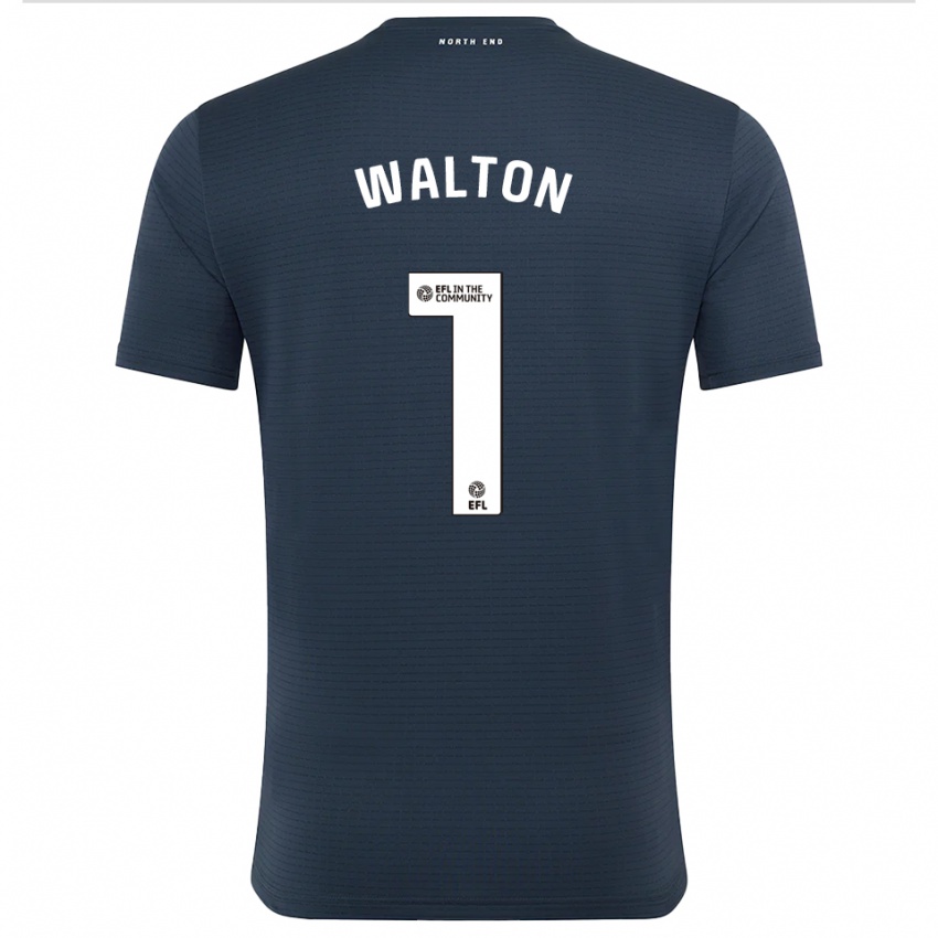 נשים Jack Walton #1 שחור לבן חולצת שוער 2025/26 חולצה קצרה