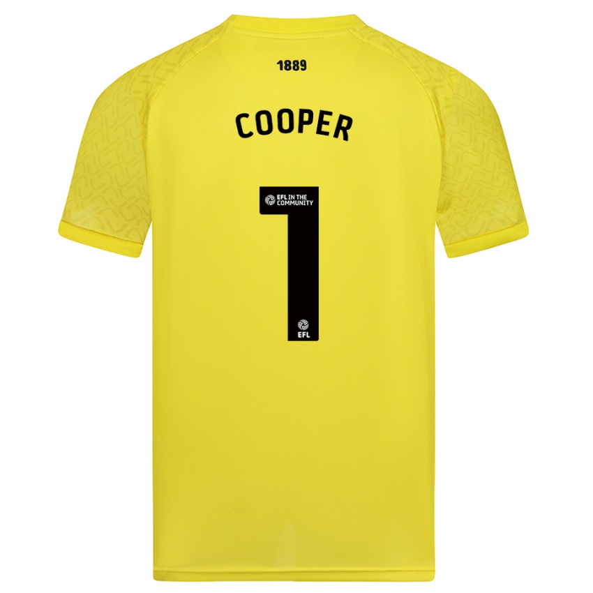 נשים מייקל קופר #1 שחור צהוב חולצת שוער 2025/26 חולצה קצרה