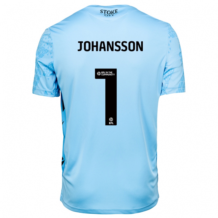 נשים ויקטור יוהנסון #1 תכלת שחור חולצת שוער 2025/26 חולצה קצרה