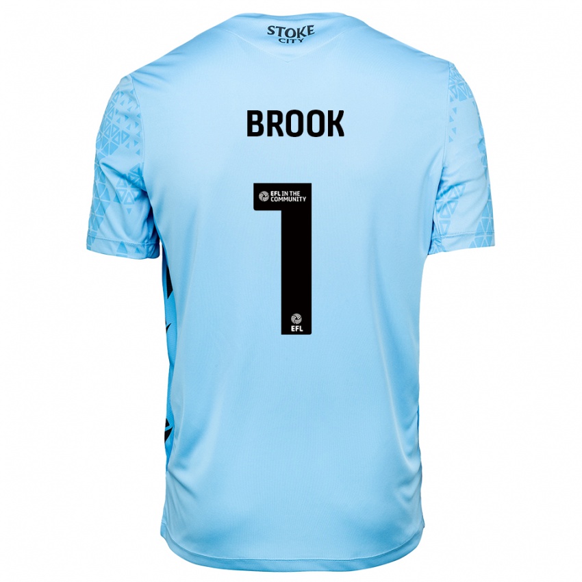 נשים Dominic Brook #1 תכלת שחור חולצת שוער 2025/26 חולצה קצרה