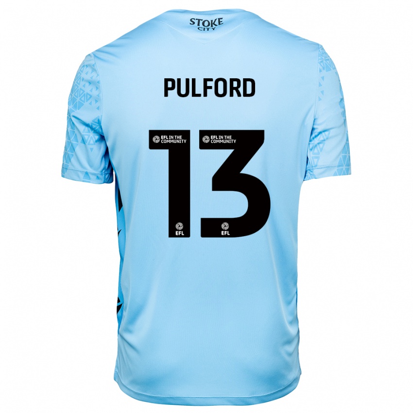 נשים Lucas Pulford #13 תכלת שחור חולצת שוער 2025/26 חולצה קצרה