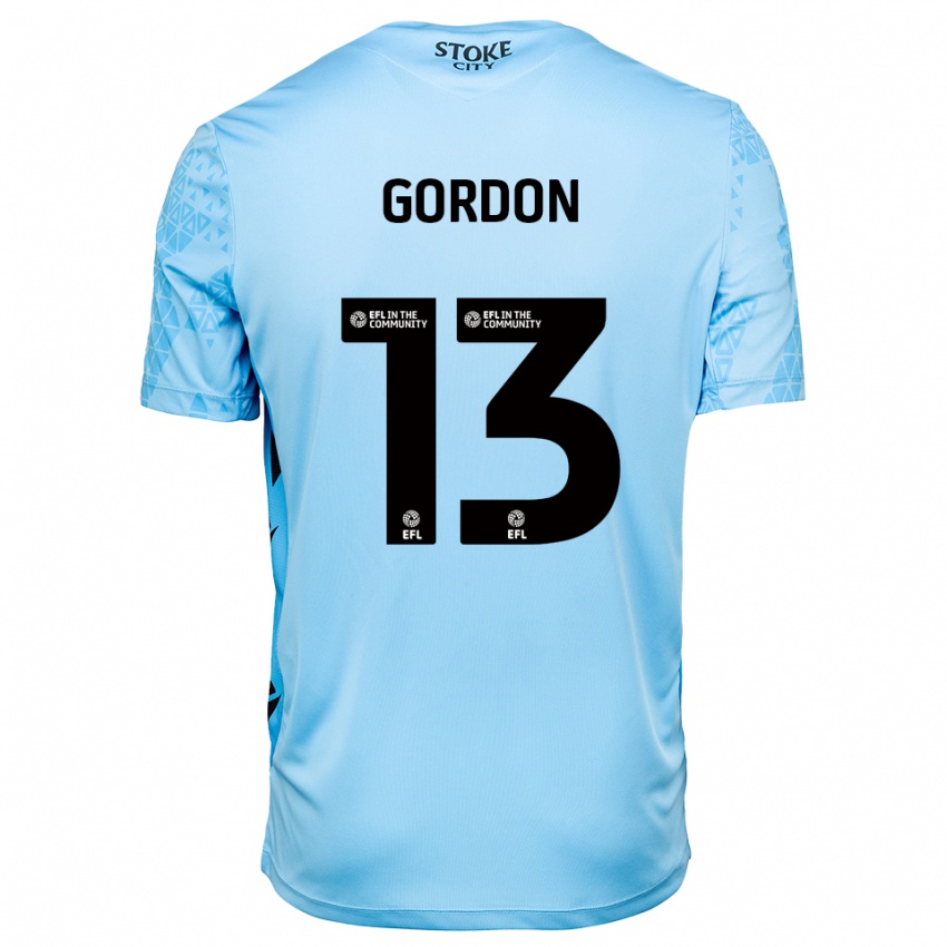 נשים Jonathon Gordon #13 תכלת שחור חולצת שוער 2025/26 חולצה קצרה