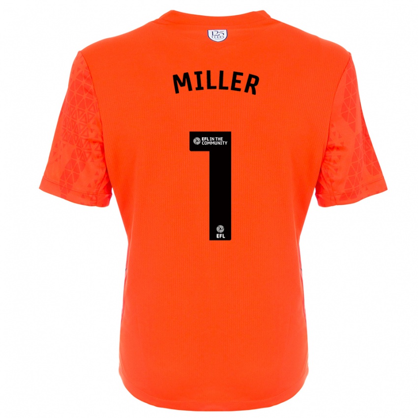 נשים Anna Miller #1 שחור כתום חולצת שוער 2025/26 חולצה קצרה