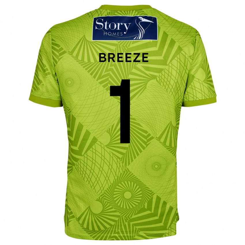 נשים גבריאל בריז #1 ירוק צהוב חולצת שוער 2025/26 חולצה קצרה