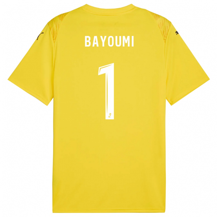 נשים Gibril Bayoumi #1 לבן צהוב חולצת שוער 2025/26 חולצה קצרה