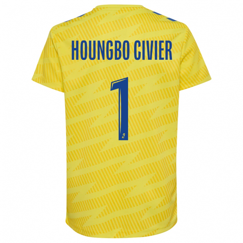 נשים Matéo Houngbo Civier #1 כחול צהוב חולצת שוער 2025/26 חולצה קצרה