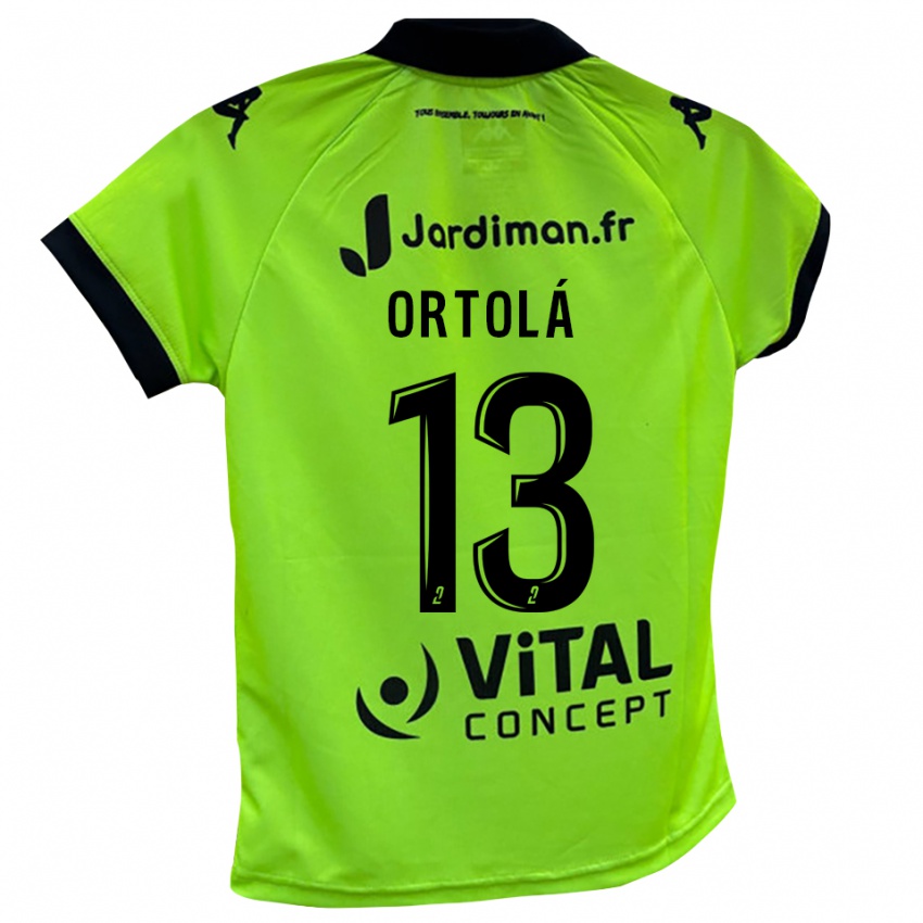 נשים אדריאן אורטולה #13 ירוק ניאון חולצת שוער 2025/26 חולצה קצרה