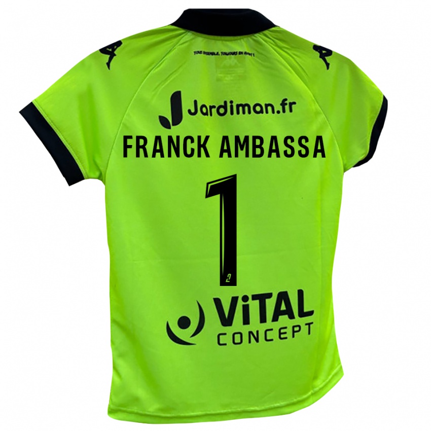 נשים Gaspard Franck Ambassa #1 ירוק ניאון חולצת שוער 2025/26 חולצה קצרה