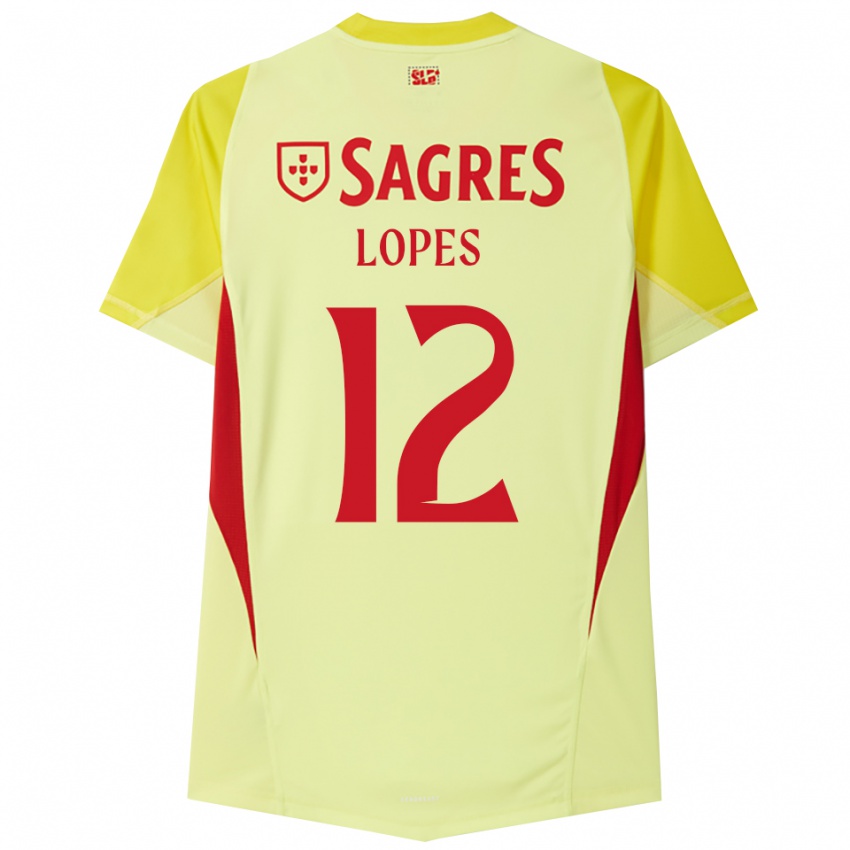 נשים לאונרדו דה סילבה לופס #12 צהוב אדום חולצת שוער 2025/26 חולצה קצרה