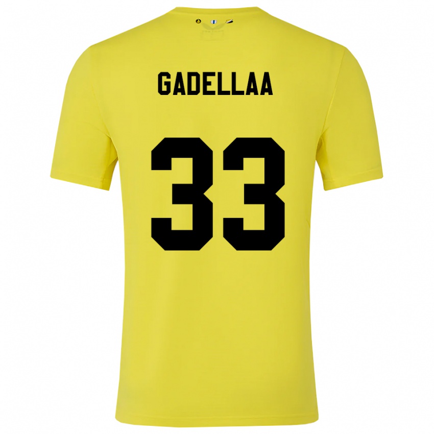 נשים Kevin Gadellaa #33 צהוב שחור חולצת שוער 2025/26 חולצה קצרה