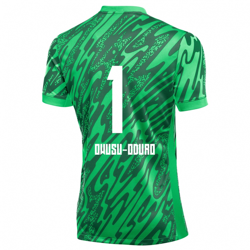 נשים Rome Jayden Owusu-Oduro #1 ירוק לבן חולצת שוער 2025/26 חולצה קצרה