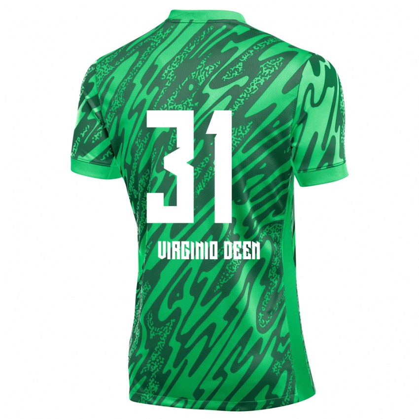 נשים דניאל דין #31 ירוק לבן חולצת שוער 2025/26 חולצה קצרה