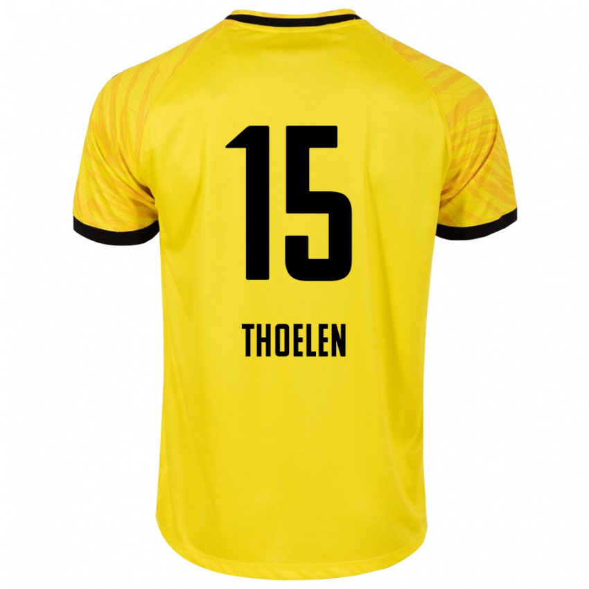 נשים Yannick Thoelen #15 צהוב שחור חולצת שוער 2025/26 חולצה קצרה