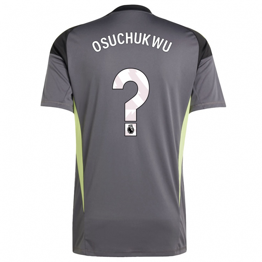 נשים Darlington Osuchukwu #0 אפור כהה לבן חולצת שוער 2025/26 חולצה קצרה