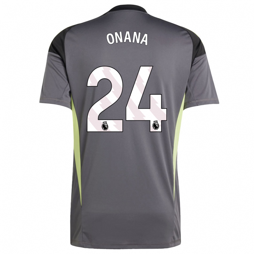 נשים אנדרה אוננה #24 אפור כהה לבן חולצת שוער 2025/26 חולצה קצרה