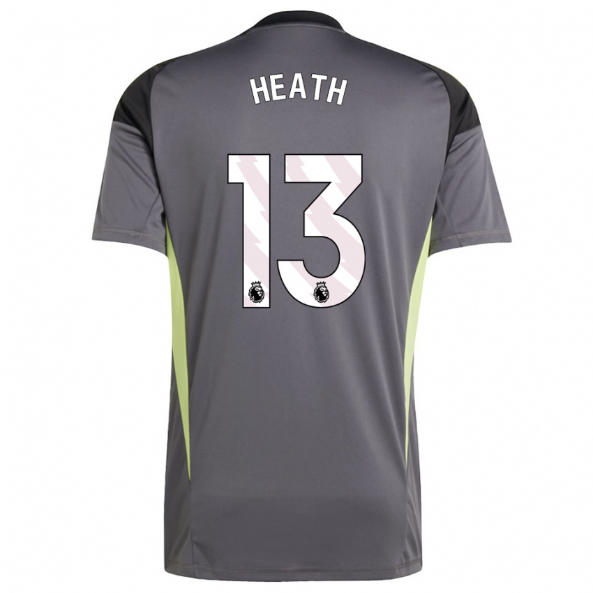 נשים Fred Heath #13 אפור כהה לבן חולצת שוער 2025/26 חולצה קצרה