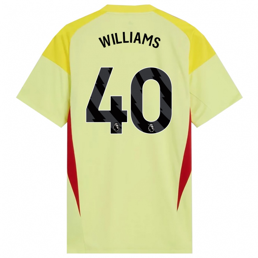 נשים נעמי אלואיז וויליאמס #40 צהוב אדום שחור חולצת שוער 2025/26 חולצה קצרה