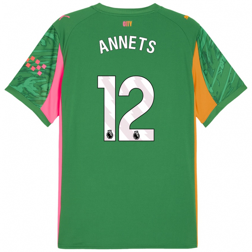 נשים Eve Annets #12 ירוק כתום חולצת שוער 2025/26 חולצה קצרה