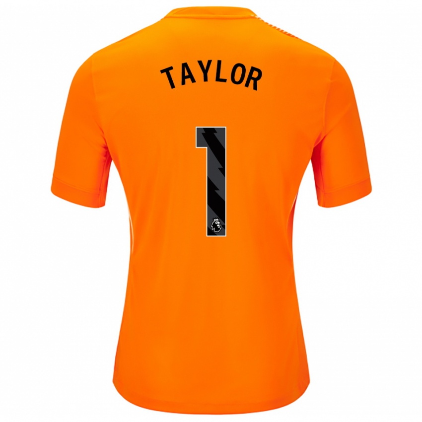 נשים Finley Taylor #1 כתום שחור חולצת שוער 2025/26 חולצה קצרה