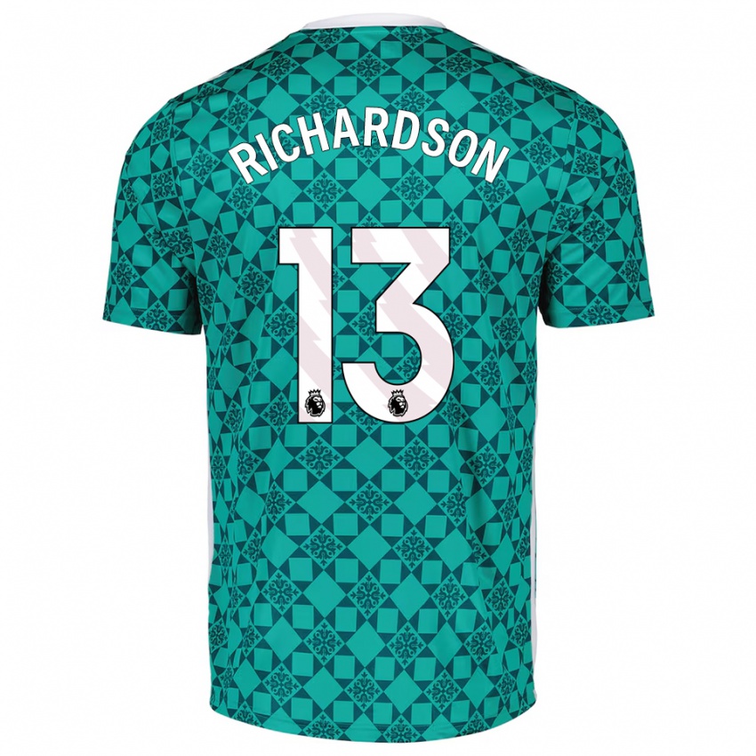נשים אדם ריצ'רדסון #13 ירוק לבן חולצת שוער 2025/26 חולצה קצרה
