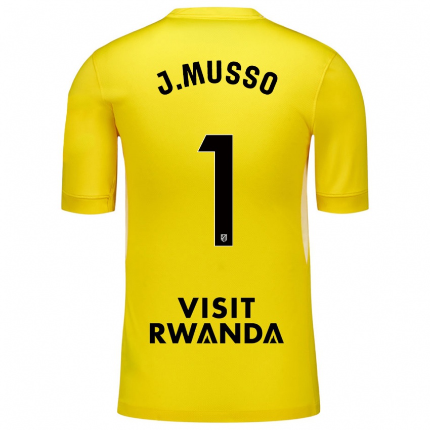 נשים חואן מוסו #1 צהוב שחור חולצת שוער 2025/26 חולצה קצרה