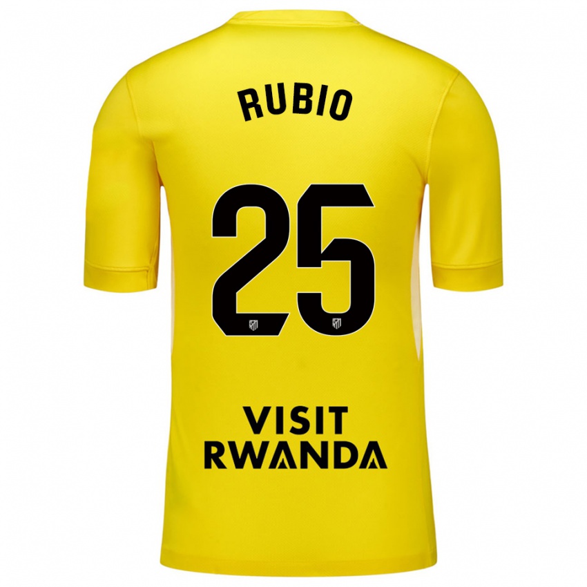 נשים Daniel Rubio #25 צהוב שחור חולצת שוער 2025/26 חולצה קצרה