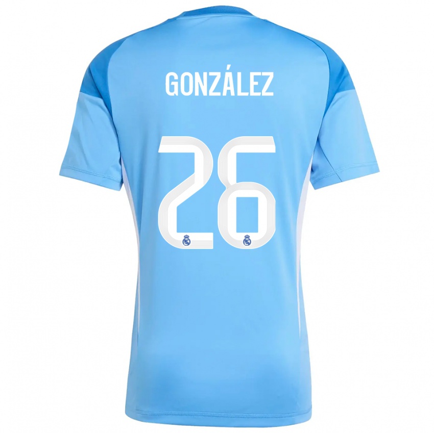 נשים פרן גונסאלס #26 כחול שמיים לבן חולצת שוער 2025/26 חולצה קצרה
